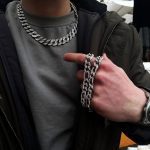 Zirkon taşlı erkek kolye cuban chain