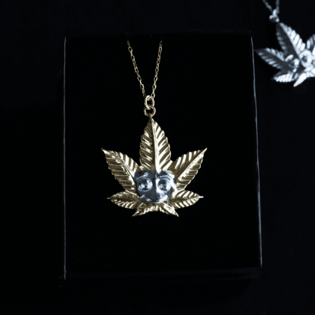 gümüş ot marijuana kolye