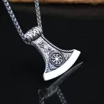 Erkek çelik balta viking kolye