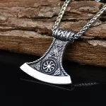 Erkek çelik balta viking kolye
