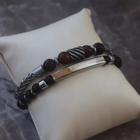 erkek çelik set bileklik