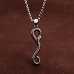 Erkek çelik titanyum yılan kolye snake