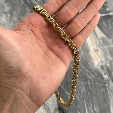 Altın çelik kral zincir kolye king chain