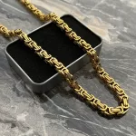 Altın çelik kral zincir kolye king chain