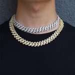 Prong chain zirkon taşlı erkek zincir kolye