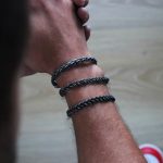 Kazaziye Örme Gümüş Erkek Bileklik (15)