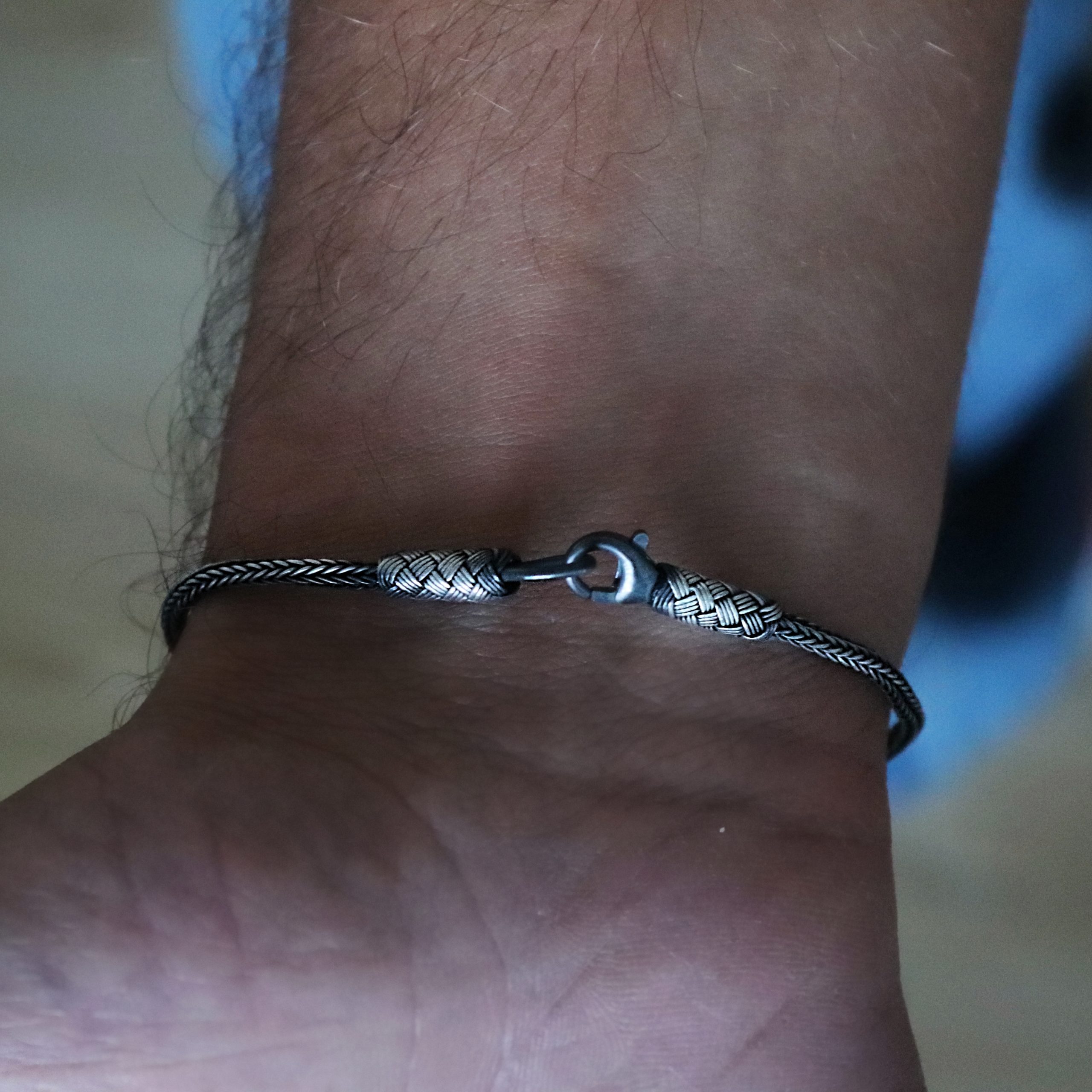 Kazaziye Örme Gümüş Erkek Bileklik (29) Kazaziye Örme Gümüş Erkek Bileklik