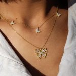 Minimal gümüş kelebek hayvan figürlü kolye